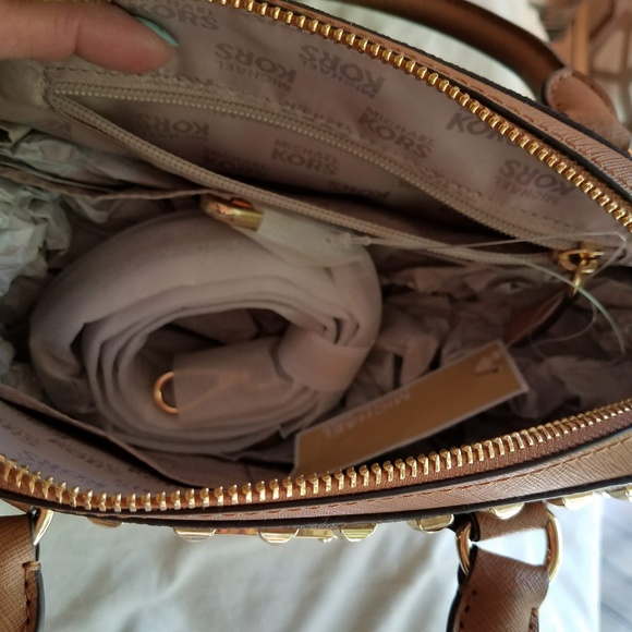 NWT MICHAEL KORS Studded Satchel/Crossbody Bag - Picture 7 of 8